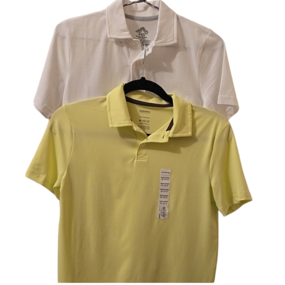 THEREABOUTS WHITE AND SONOMA YELLOW BRANDS BOYS POLOS BOTH SIZE MEDIUM 10/12 - Picture 1 of 9